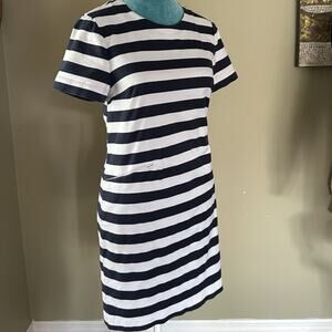 Draper James Dress Women 6 A-line Shift With Stretch, Navy White Stripe Perfect!